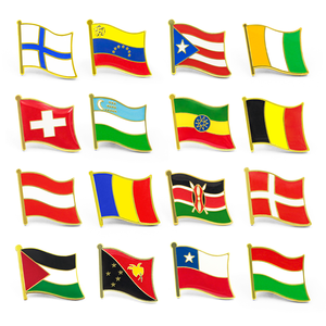 Bán buôn tùy chỉnh thiết kế ve áo pin với quốc gia cờ USA Mỹ Canada Thế Giới EU UV in đúc kỹ thuật đẩy ve áo Pin - Product Image 1