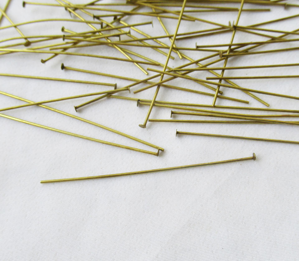 500pcs/pack 2 Inches Flat Head Pins 0.7x50mm Brass Pins for Jewelry ...