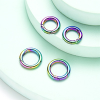 Boucle à ressort colorée plaquée sous vide, anneau ouvert, accessoires de maroquinerie, connecteur de boucle DIY