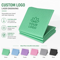 Tapis de yoga pliable en TPE couleur unie, large, épais, antidérapant, inodore, pour la sieste au bureau ou la pause déjeuner des étudiants