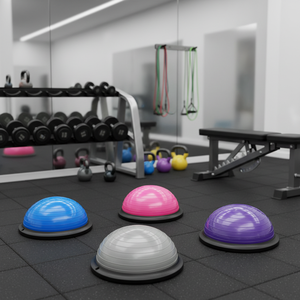 CHENGMO SPORTS 46CM Half Pilates Ball Thickened Explosion-proof Half Ball Balance <strong>Trainer</strong> with Resistance Bands and Air <strong>Pump</strong> - Product Image 5