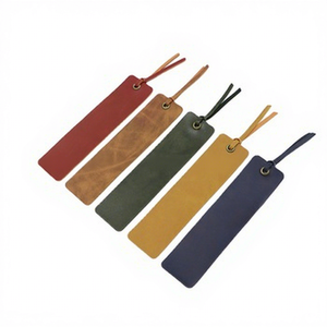 Quick Ship 5 Color PU Leather Bookmarks Festive Gift for Readers Customizable Logo for Mother's Day