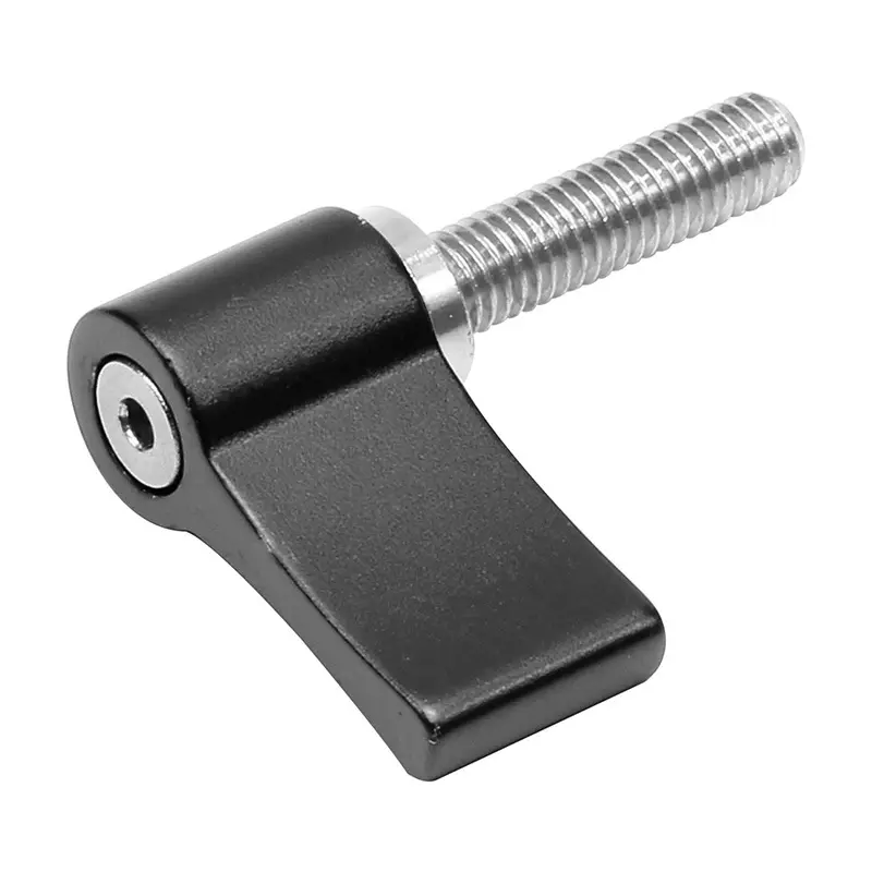 SPEEDWOX Lot de 10 vis M4 de 17 mm avec poignée - Filetage mâle - Bouton rotatif réglable - Levier à pouce réglable - Bouton rotatif avec aile unique (noir