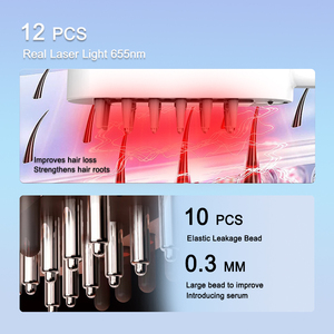 Masaje de vibración más vendido, activar el cuero cabelludo, luz roja, masajeador de cabeza de cabello anticaída, el mejor peine eléctrico para el crecimiento del cabello con láser - Product Image 2