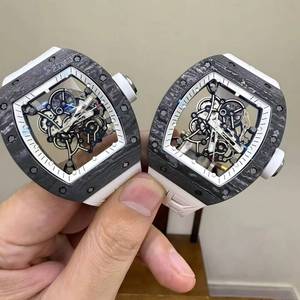 Montre automatique de sport haut de gamme pour homme, personnalisée, de haute qualité, avec boîtier en fibre de carbone 055, mouvement ajouré. - Product Image 2