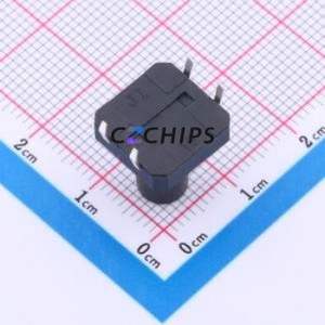 TC-1103-C-U Tactile Switch Through hole Component THT-4P,12x12mm Switch Single Pole Single Throw Round Button 2.6N Through Hole - Product Image 2