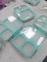 Boîtes à bento pour étudiants, mignonnes, 3 compartiments, anti-fuite, sans BPA, en acier inoxydable, couvercle en Tritan, 800 ml, écologiques, pour une fraîcheur durable