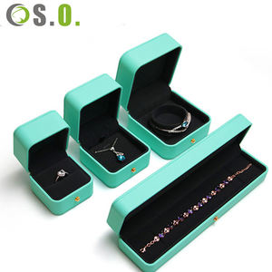 Boîte à bijoux en cuir PU personnalisée en gros, boîte à bijoux verte et rouge, emballage pour bracelet, boucles d'oreilles, collier, bague - Product Image 5