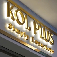 Letrero Carrey Personalizado con Luces LED, Letrero Comercial Retroiluminado 3D de Acero Inoxidable para Interiores de Tiendas de Lujo y Centros Comerciales