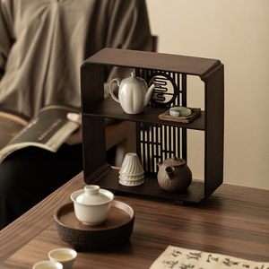 Guanlan Tea Storage Rack Rectangle Standing Type Durable Tea Ceremony Display Shelf for Teapot <b>Teacup</b> Set Dehua Origin - Product Image 1