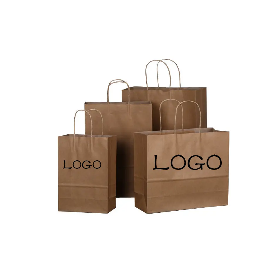 Pochette pour porte-cadeau Boutique imprimée au design personnalisé Emballage à provisions Sacs en papier personnalisés promotionnels avec mon logo