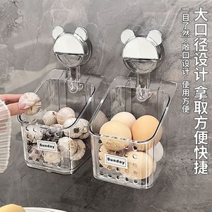 Boîte de rangement murale à ventouse Autonomy en matériau PET transparent, sans perçage, pour cuisine (ail, gingembre, oignon) - Product Image 3