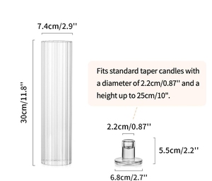 Portavelas de Vidrio Transparente Alto con Cubierta de Chimenea, Portavelas de Vidrio para Huracanes, Velas Cónicas con Cubiertas Cilíndricas Resistentes al Viento - Product Image 5