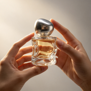 Vente en gros de flacons de parfum élégants et transparents de 50 ml, flacon pulvérisateur en verre au design fantaisie avec <span class=keywords><strong>bouchon</strong></span> à bille noir, or ou argent - Product Image 3
