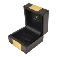 Boîte à bijoux en bois carrée de luxe artisanale, personnalisée, avec fermeture magnétique pour le rangement des bijoux