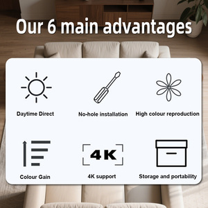 Pantalla de Proyector Topleo Portátil, Blanca, con Rejilla Anti-Luz, para Cine al Aire Libre, Pantalla de Proyección Grande de 120 Pulgadas para Cine en Casa - Product Image 3