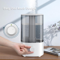 Humidificateur d'air à ultrasons à commande par bouton, réservoir d'eau de 4 L, brume fraîche, OEM