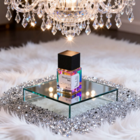Fabricant de flacons de parfum vides de luxe, 50 ml, 100 ml, 30 ml, flacon de parfum vide carré avec atomiseur, flacon de parfum vide élégant avec bouchon noir