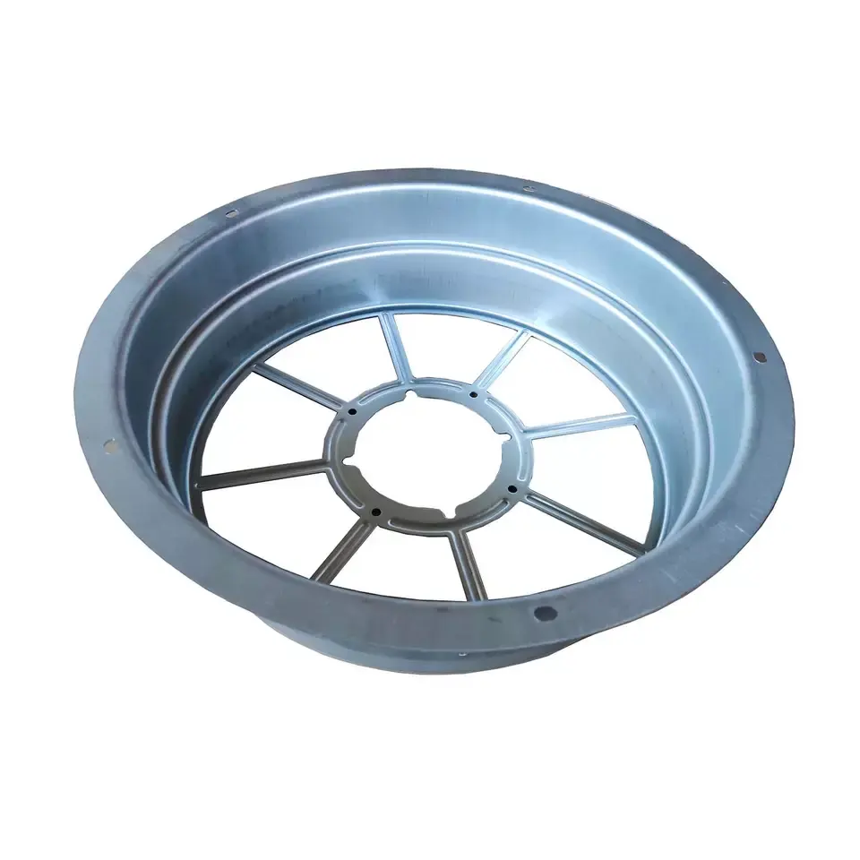 Metal imalat parçaları derin çekme imalat hizmeti bileşenleri alüminyum elektrik motoru fan kapağı üretimi