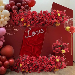 Lụa Hoa Hồng Đỏ Hàng Hoa Trang Trí Nội Thất Cho Đám Cưới Backdrop Sắp Xếp Vòm Khung Rèm Hoa Sofa Á Hậu Tiệc Tổ Chức Sự Kiện Bảng Đạo Cụ - Product Image 3