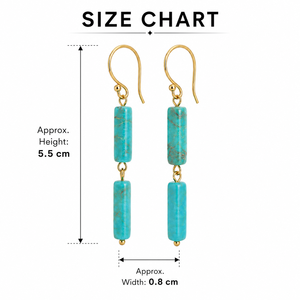 Orecchini pendenti geometrici bohémien blu e verdi da donna, gioielli leggeri alla moda - Product Image 5