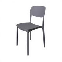 Chaise de salle à manger robuste en plastique de style nordique, moderne et minimaliste, pour la maison, l'hôtel, l'école, le parc, assise confortable pour l'extérieur, revêtement en polyester