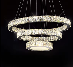 Zeal Lighting Best Selling Modern K9 62W Iluminación de acero inoxidable Chrome LED Light Crystal Chandelier - Product Image 5