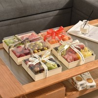 IMEE Vente en gros de boîtes d'emballage alimentaire jetables en bois pliables personnalisées pour noix, fruits secs et aliments