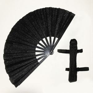 ไม้ไผ่กากเพชรแบบพกพาพับได้พัดถือได้สไตล์กังฟูเทคนิคการฟังเพลงที่ได้แรงบันดาลใจสำหรับเทศกาลคริสต์มาสปาร์ตี้พร้อมซองหนัง - Product Image 2