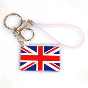 Grosir kustom souvenir UK 3d dicetak bendera akrilik jimat gantungan kunci