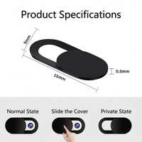 Cache-objectif ultra-fin coulissant pour la protection de la confidentialité des appareils photo, compatible avec les ordinateurs portables, ordinateurs de bureau et téléphones mobiles
