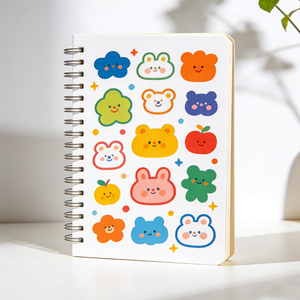Carnet à spirales Kawaii B5 en gros, papeterie mignonne de dessin animé pour étudiants avec logo personnalisé, couverture en cuir PU gaufré 2026 - Product Image 2