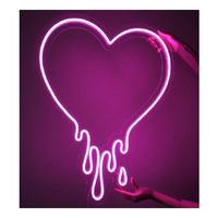 Decoração de parede para quarto, cor rosa, azul, vermelho, colorido, sinal neon, gotejamento, coração, luz neon