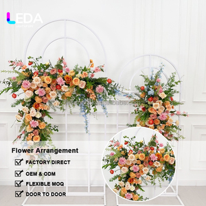 ชุดดอกไม้ประดับงานแต่งงานสีส้มแบบกำหนดเองของ LEDA ตกแต่งฉากหลังงานแต่งงาน ดอกไม้ประดิษฐ์แขวนสำหรับตกแต่งงานอีเว้นท์ - Product Image 2