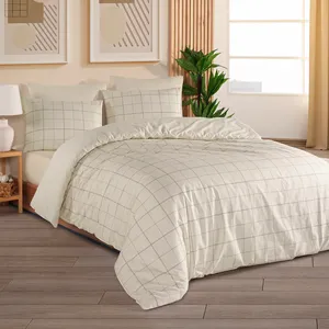 Karden Flower Grey Cotton Poplin Double Bedding Set 200x220 with Flat Sheet - Product Image 6