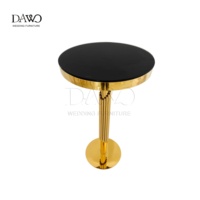 Comptoir de bar rond en acier inoxydable noir et verre moderne pour hôtel et centre commercial, table à cocktails pour événements