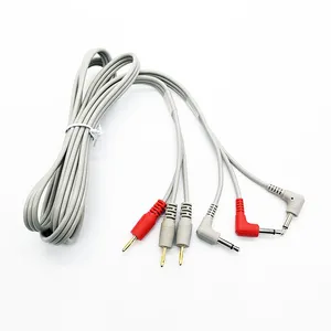 Cable de altavoz paralelo plano personalizado, con enchufes de plátano chapados en oro, 2,0 MM/4,0 MM, conector de Audio médico de 3,5 MM a conector de Banana