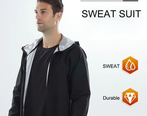 Body Building Suana tuta da uomo dimagrante palestra <span class=keywords><strong>Sauna</strong></span> Top uomo manica lunga giacca da allenamento con felpe con cappuccio - Product Image 5