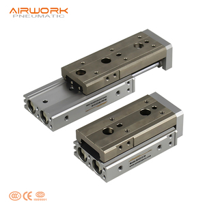 Cylindre pneumatique à double effet en acier inoxydable série MXQ HLQ HLQL avec table coulissante à course réglable - Product Image 3