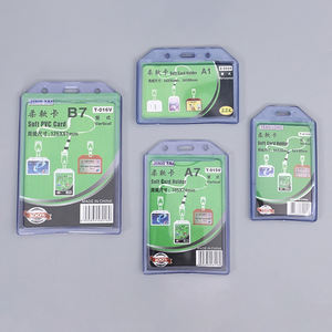 Usine en gros PVC souple porte-carte Portable housse de protection pour cartes de jeu bureau employé <span class=keywords><strong>permis</strong></span> de travail étudiant cartes d'identité - Product Image 4