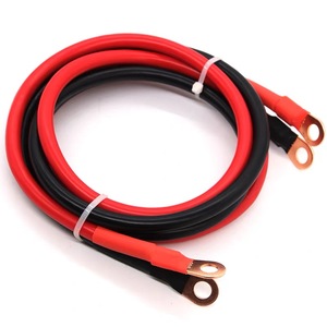 Câble de batterie en cuivre monoconducteur isolé et étamé, personnalisé de 4AWG à 12AWG, qualité automobile et marine avec cosses de borne de 3/8 pouces - Product Image 1