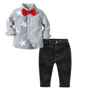 19B446 China Factory Wholesale Kids 2 Pieces Sets Gentleman Formal Suit Children Clothes Boys Suits For Wedding