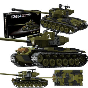 1/28 échelle Ww2 World of Tanks char moyen T26e4 Super <span class=keywords><strong>Pershing</strong></span> Kit de modèle en plastique Mini soldat figurines ensemble de blocs de construction - Product Image 1