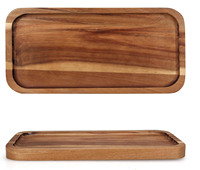 Ovale serveerschaal Wegwerp decoratieve houten bord voor thee, fruit, groenten, brood, dessert, cake, servies