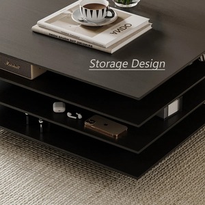 Materiale resistente PB robusto e resistente nero classico forma quadrata bordi e angoli lisci per soggiorno - Product Image 5