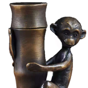 Brass Monkey Incense Holder Bronze Copper Hand Made Zen Style Indoor Incense Burner Gift For Office Therapeutic Use - Product Image 5