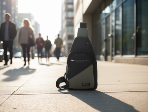 Borsa da petto da uomo in nylon con chiusura a cerniera per tutte le stagioni M123011 - Product Image 2