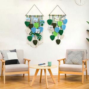 Nordic Bohemian Handmade <b>Leaf</b> Tassel <b>Wall</b> Tapestry Home Room Background Hanging <b>Decoration</b> - Product Image 4