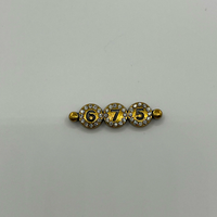 Kancing Logam Dekoratif Multiwarna Emas Perak Gunmetal Berlapis Rhinestone Desain Bunga dan Angka Untuk Dekorasi Pakaian