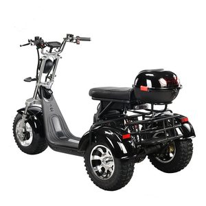 รถสามล้อไฟฟ้า EHoodax 05WQ ยางอ้วน 18 นิ้ว ตัวถังปิด มอเตอร์ 2000W 60V ระยะทาง 30-50 กม. ความเร็ว 30-50 กม./ชม. สีดำ - Product Image 1